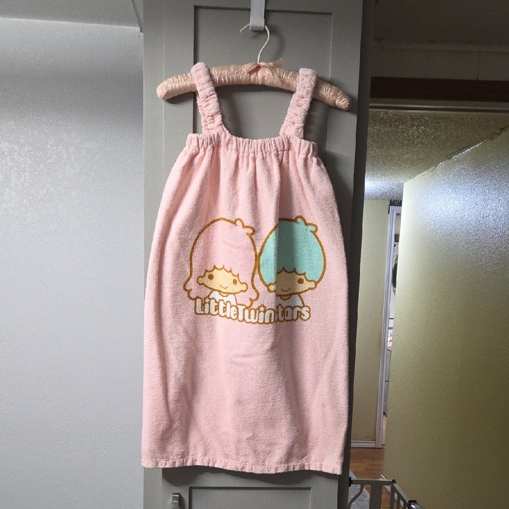 VTG Little Twin Stars Pink Towel Robe